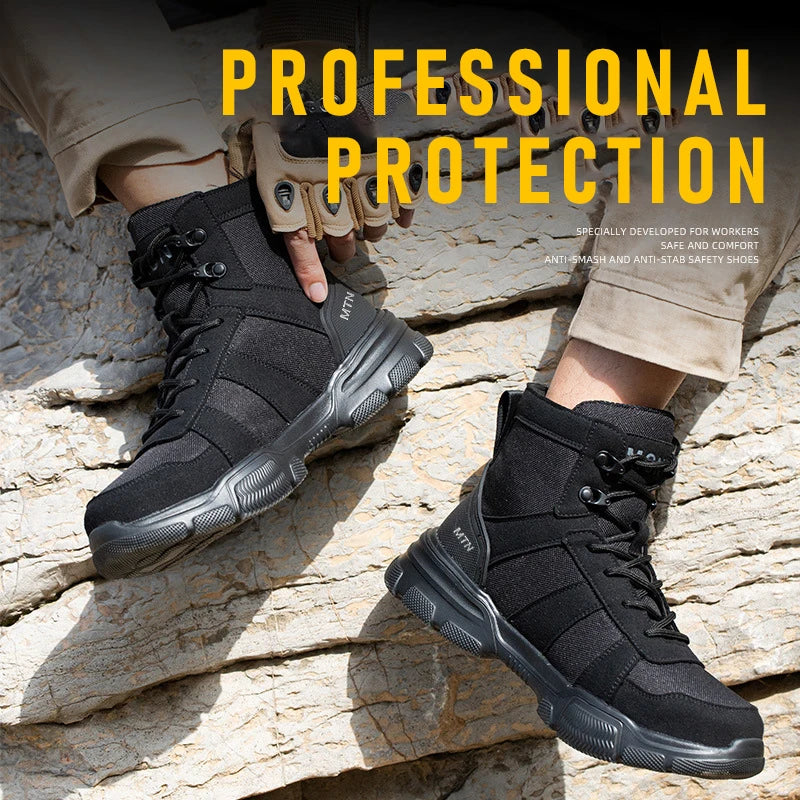 Light Breathable Protection Safety Shoes Men Steel Toe Cap Anti smash Work Shoes Anti-puncture Indestructible Man Safety Boots