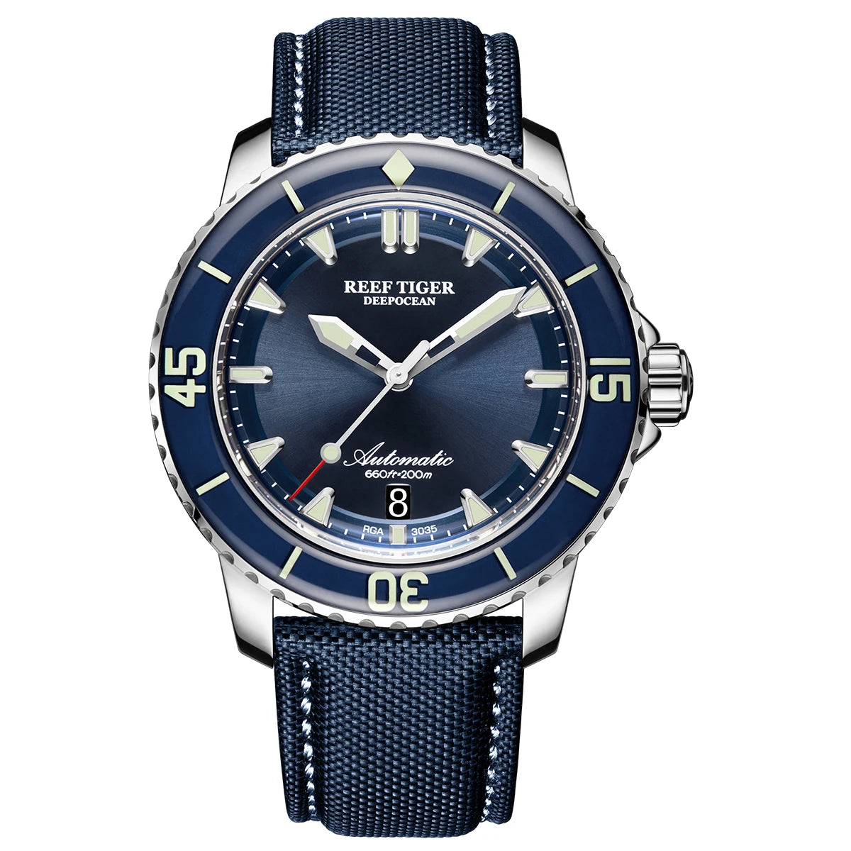 reef tiger brand fully automatic mechanical watches, business men's watches, personalized and fashionable luminous men's sports