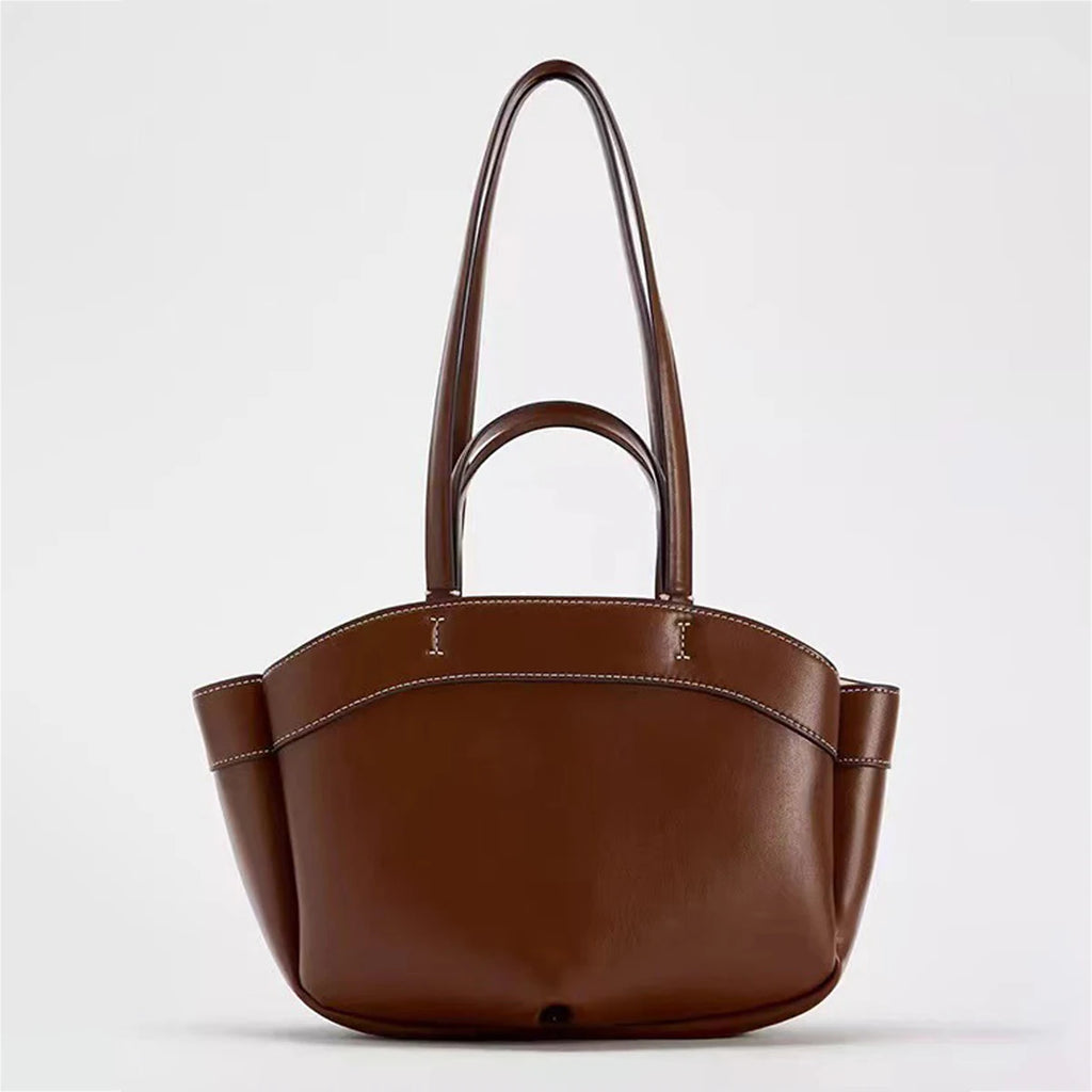 Women Tote Bag Underarm Pouch Large Capacity Pu Leather Shoulder Bag Retro Crossbody Bag Casual Portable Bucket Bags Handbag