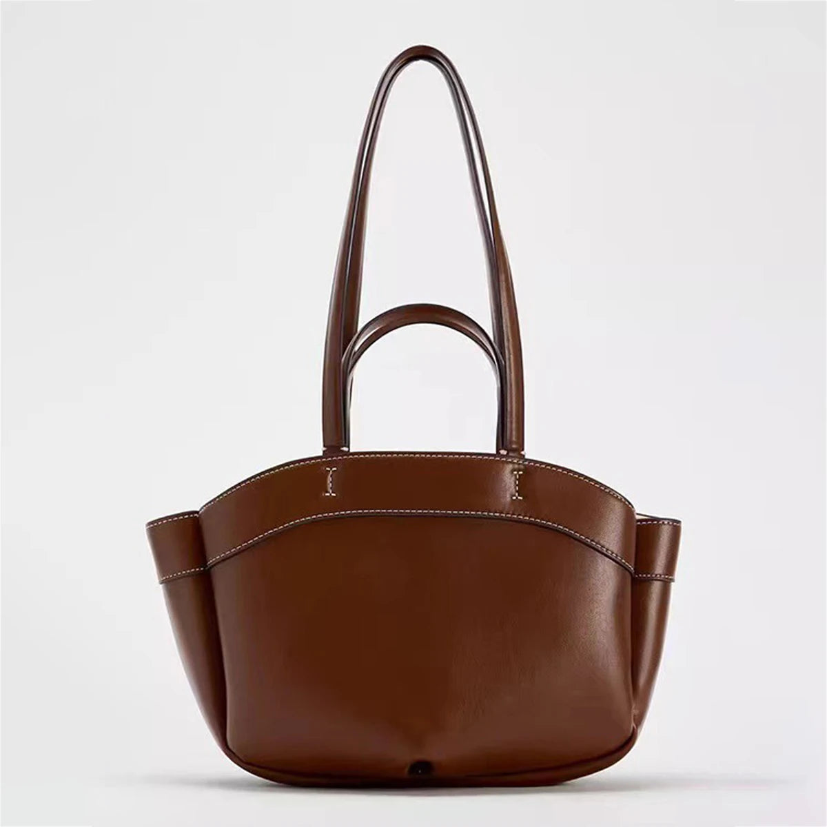 Women Tote Bag Underarm Pouch Large Capacity Pu Leather Shoulder Bag Retro Crossbody Bag Casual Portable Bucket Bags Handbag