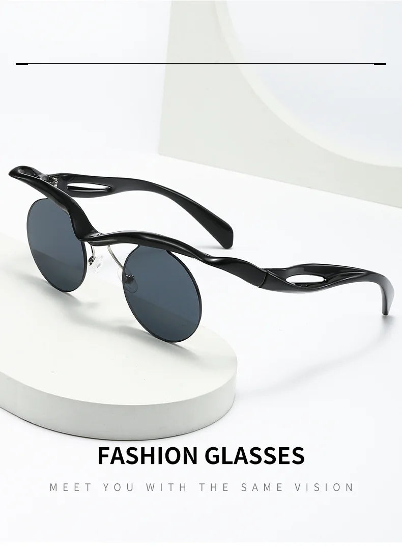 Unique Round Sunglasses for Women Men Fashion Punk Cool Decoration Sun Glasses High Quality Goggles Shades