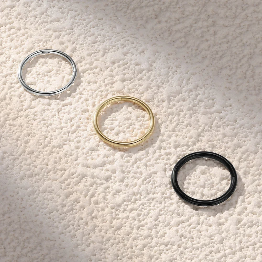 2/8PCS Seamless 316L Stainless Steel Nose Ring Hoop Earrings for Women Men Septum Helix Tragus Ear Piercing Jewelry Tiny 6-12mm