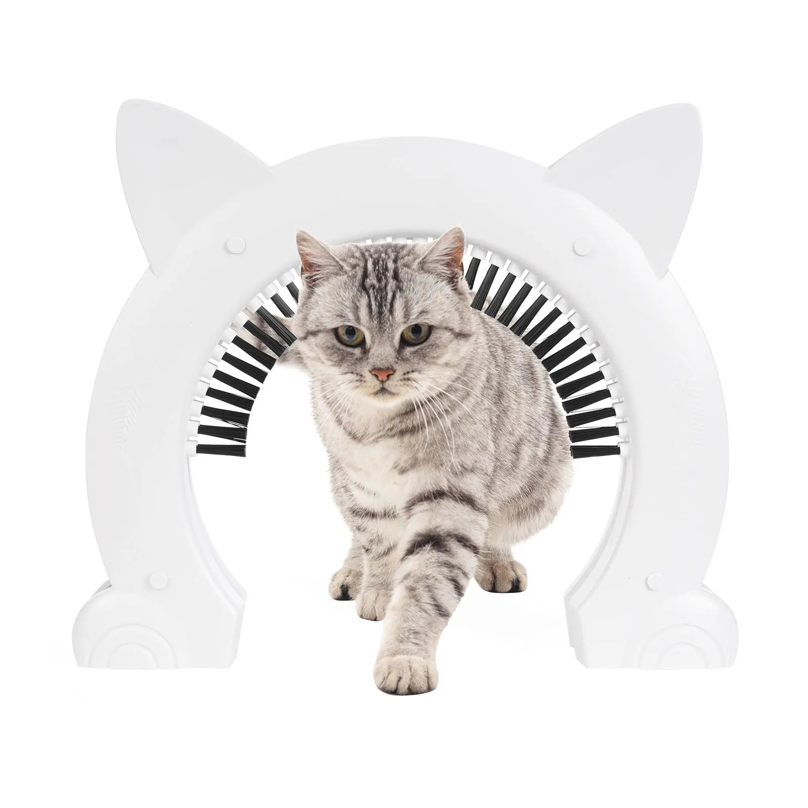 Large Cat Door Interior Door, Pet Doors For Cats, Kitties And Small Dogs For Mounting On Thick Doors And Walls (White)