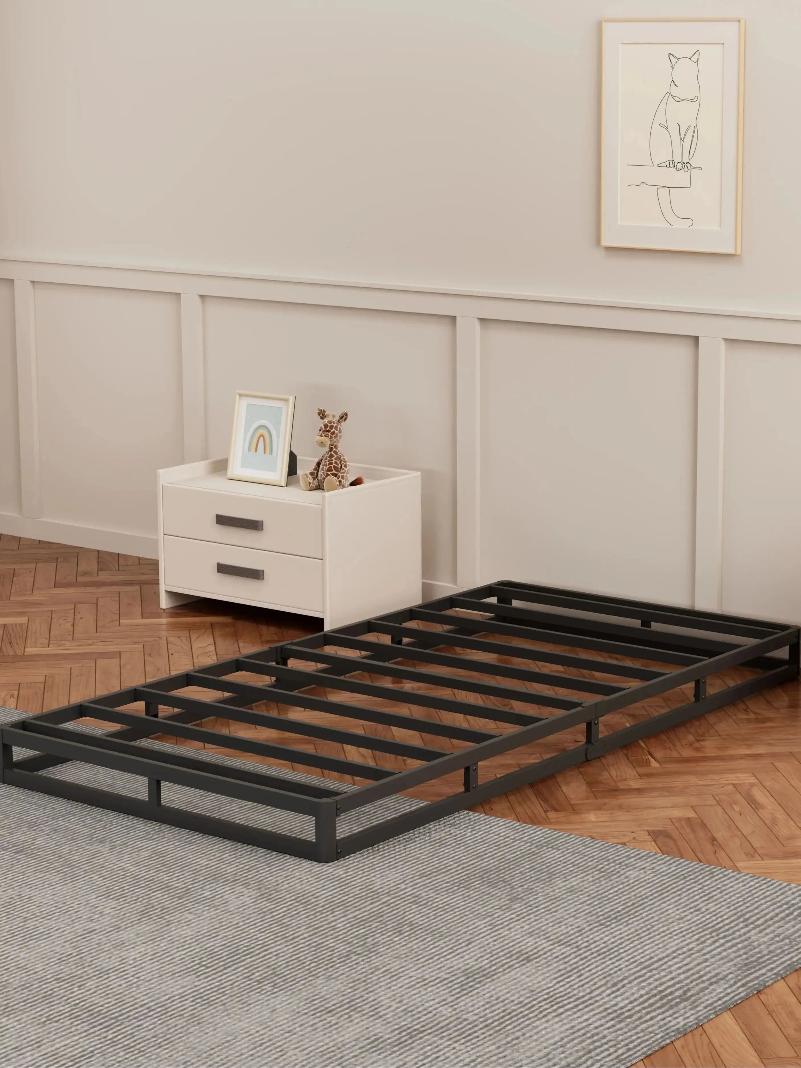 7-Inch Height, UFI Basic Model Intelligent Mattress Box Spring, Noiseless Steel Frame, Anti-Slip Design, Easy to Assemble, Iron