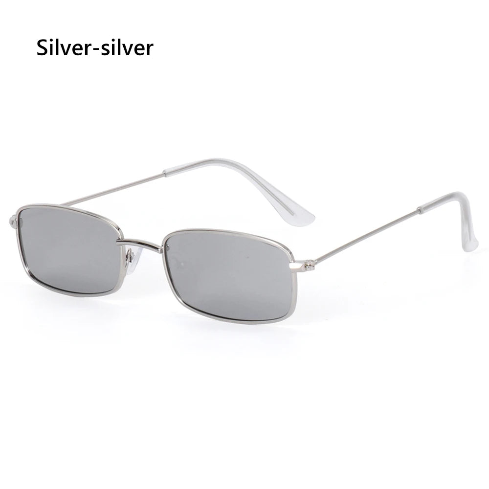 Trendy Rimless Sunglasses for Women Men Rectangle Fashion Shades Small Square UV400 Sun Glasses For Female Male Traveling Oculos