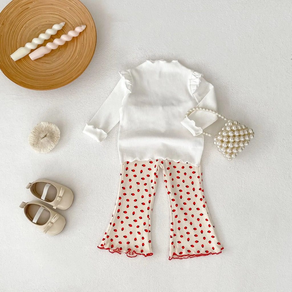 2025 New Korean Version Autumn Baby Girl Floral Micro Print Baby Leggings Baby Mosquito Proof Pants