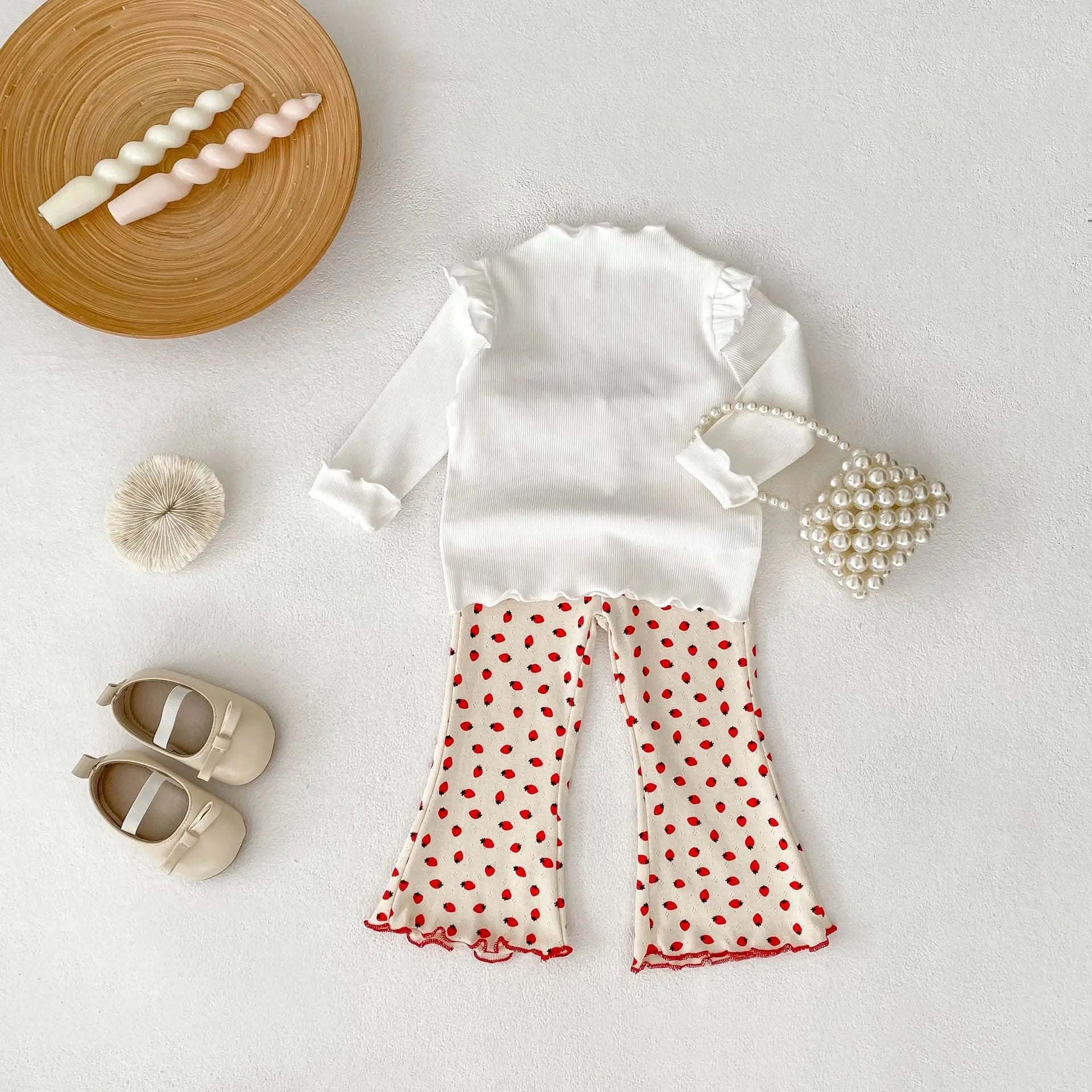 2025 New Korean Version Autumn Baby Girl Floral Micro Print Baby Leggings Baby Mosquito Proof Pants