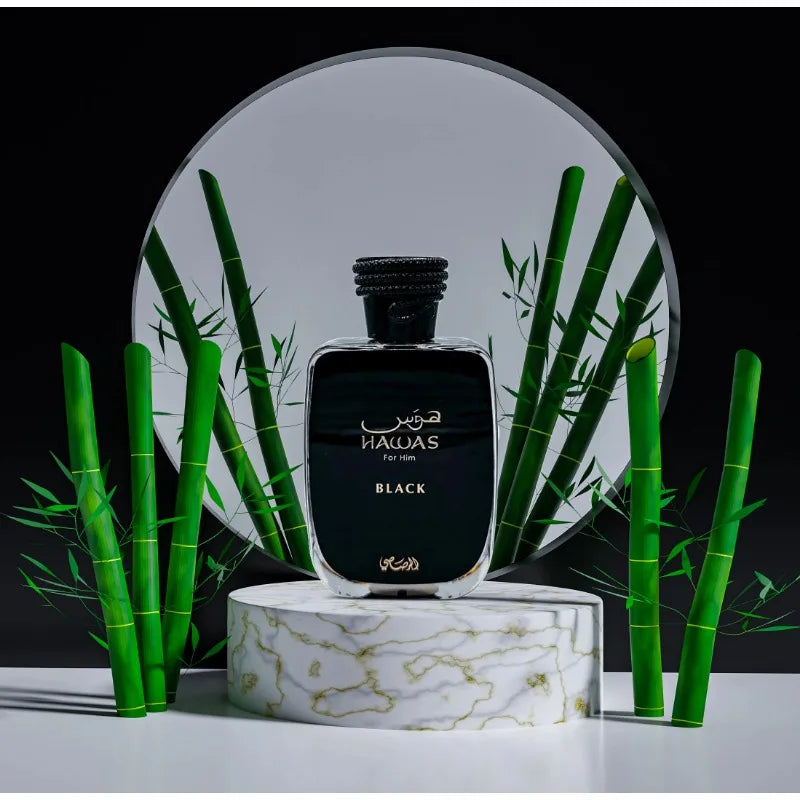 Rasasi Hawas Black Eau de Parfum Spray 100ml Original Arab Perfumes Lasting Aromatic Fruity Fragrance Pheromones Perfume Cologne