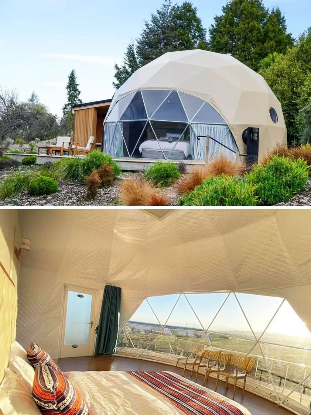 Luxury camping geodesic dome house hemispherical house PVC geodesic dome tent camping dome tent hotel tent for glamping resort