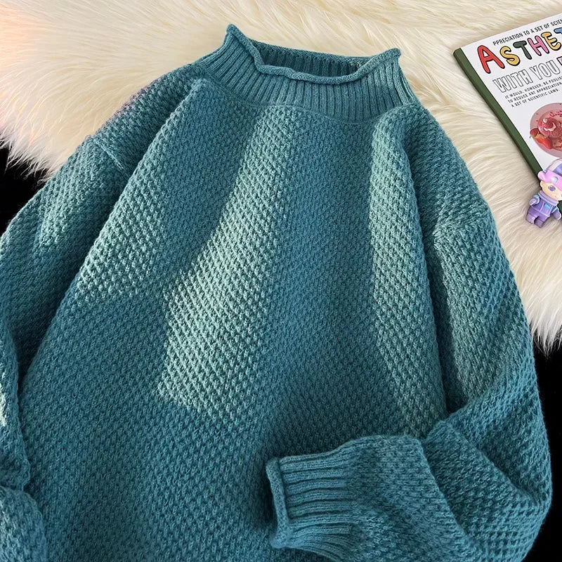2024 New Vest Sweater Popular Men's Comfortable Warm Sweater Men's Autumn and Winter Warm Sweater Wear Crewneck Knit Sweater