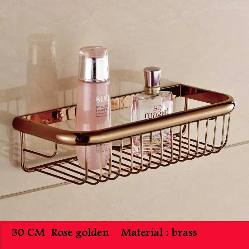 BAKALA Brass Bathroom Accessories Corner Shelf  Finished Wall Mounted Bath Shower Caddy Storage Holder BR-6716
