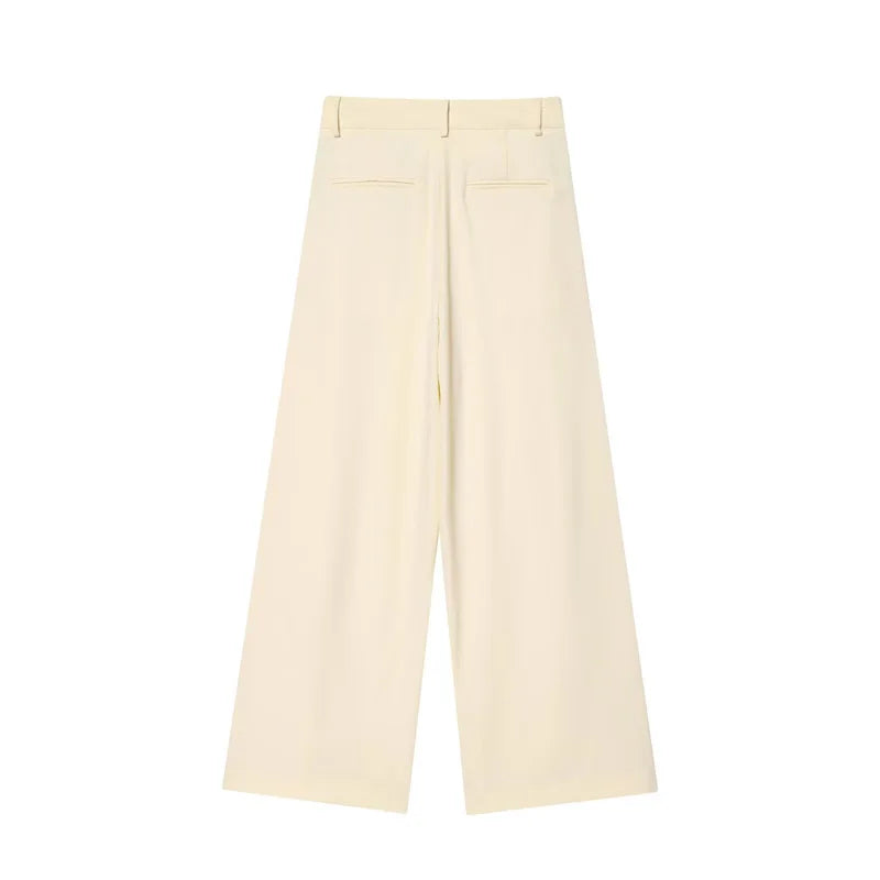 Women's Suit New Summer 2025 Yellow Sleeveless Vest Wide-leg Trousers Set Casual Commuting Personality and Fashion