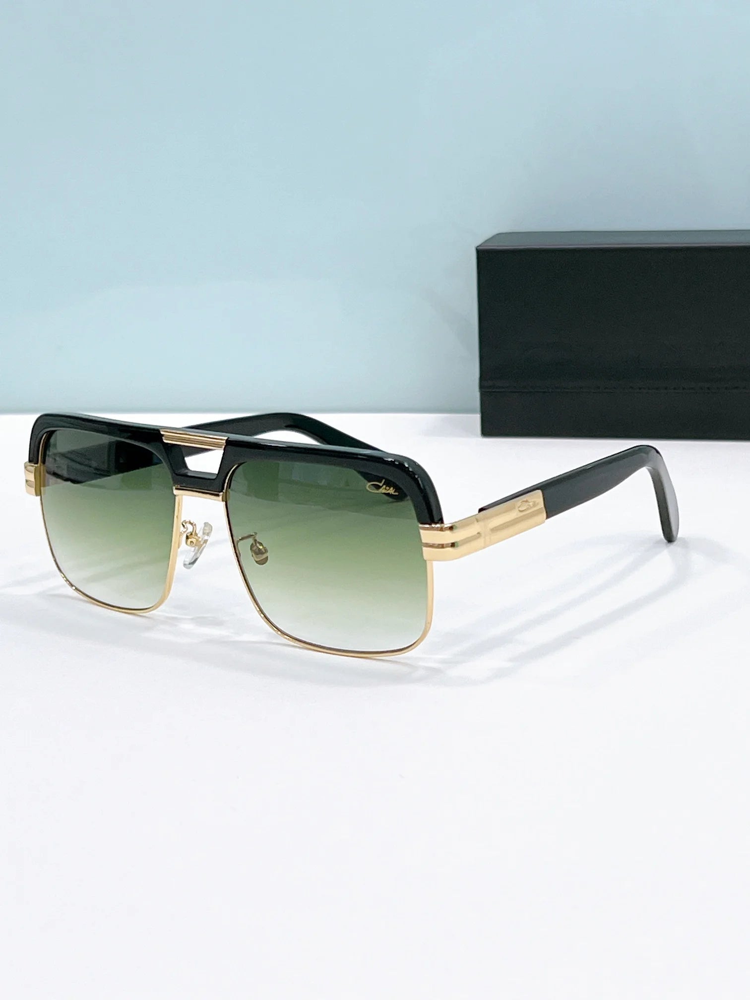 Original CCAZAL MOD993 Luxury Black Acetate Frame Square Men Sunglasses Yellow Lenses Driving Anti-Glare Women Couple Eyewear