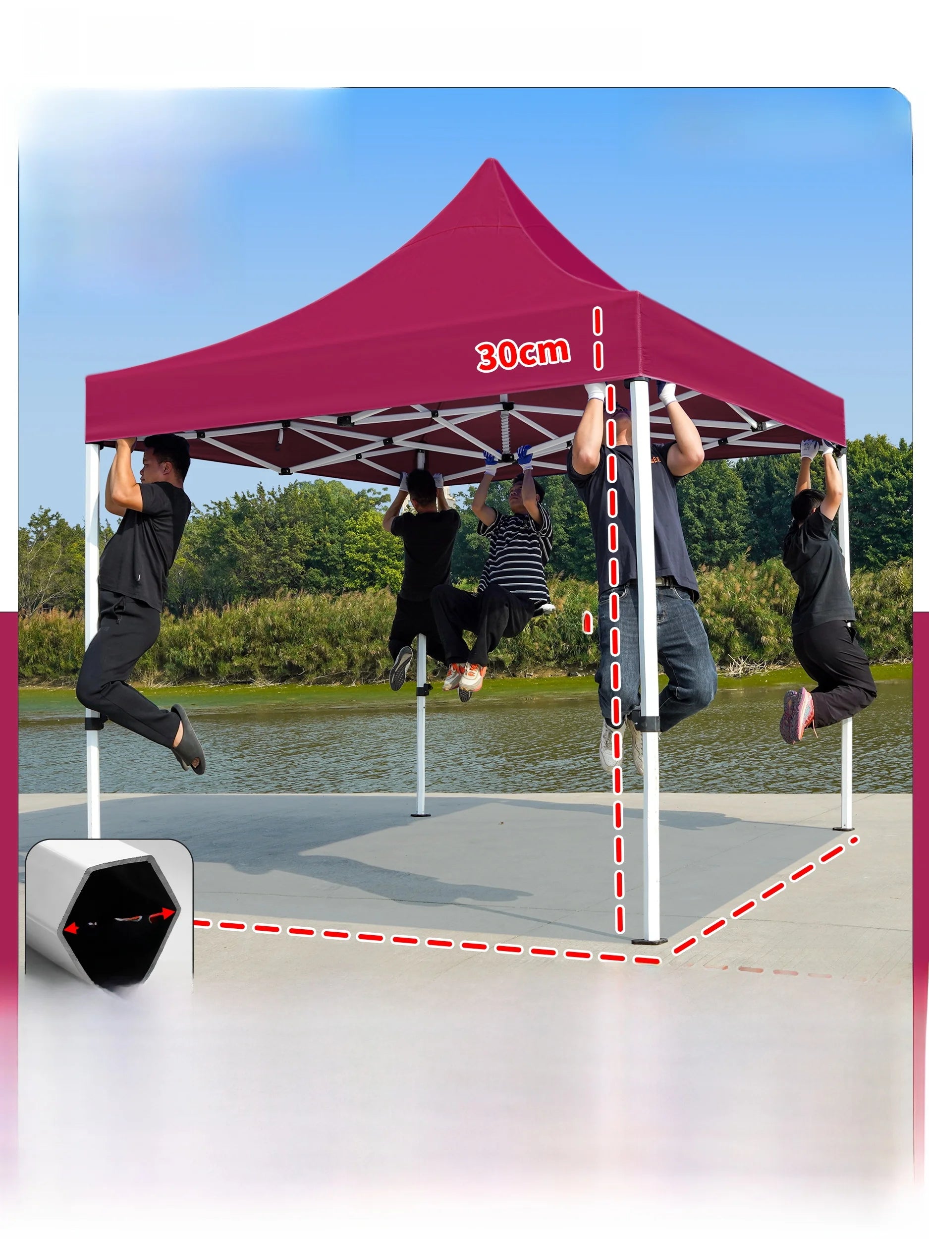 Thiened Four-Legged 3x6 Meters Tent Outdoor Rain And Sun elter Stall Special Outdoor Cam Travel Supplies Canopy