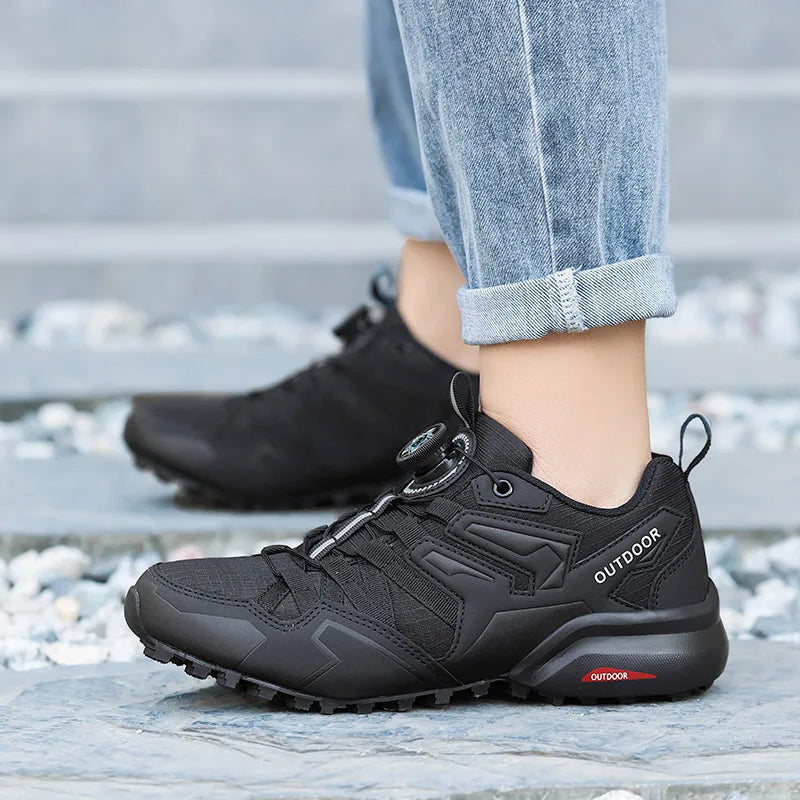 Hiking Shoes Non-Slip Outdoor Cross-Country Travel Shoes Tactical Training Shoes Breathable Casual Lockless Bicycle Shoes Men