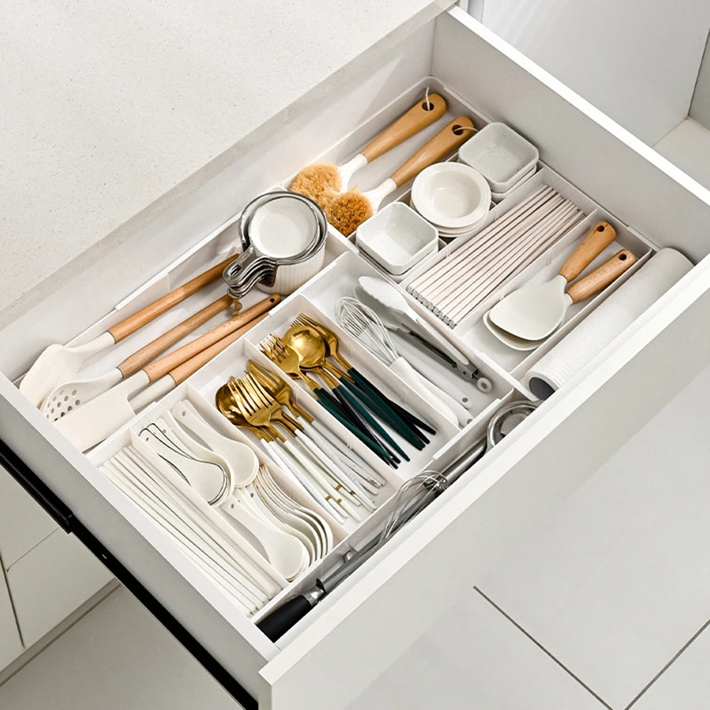 1PC Drawer-Mounted Classified Storage Boxes For Flexible Storage Of Cosmetics. Kitchen Desktop Compartment Organizer.