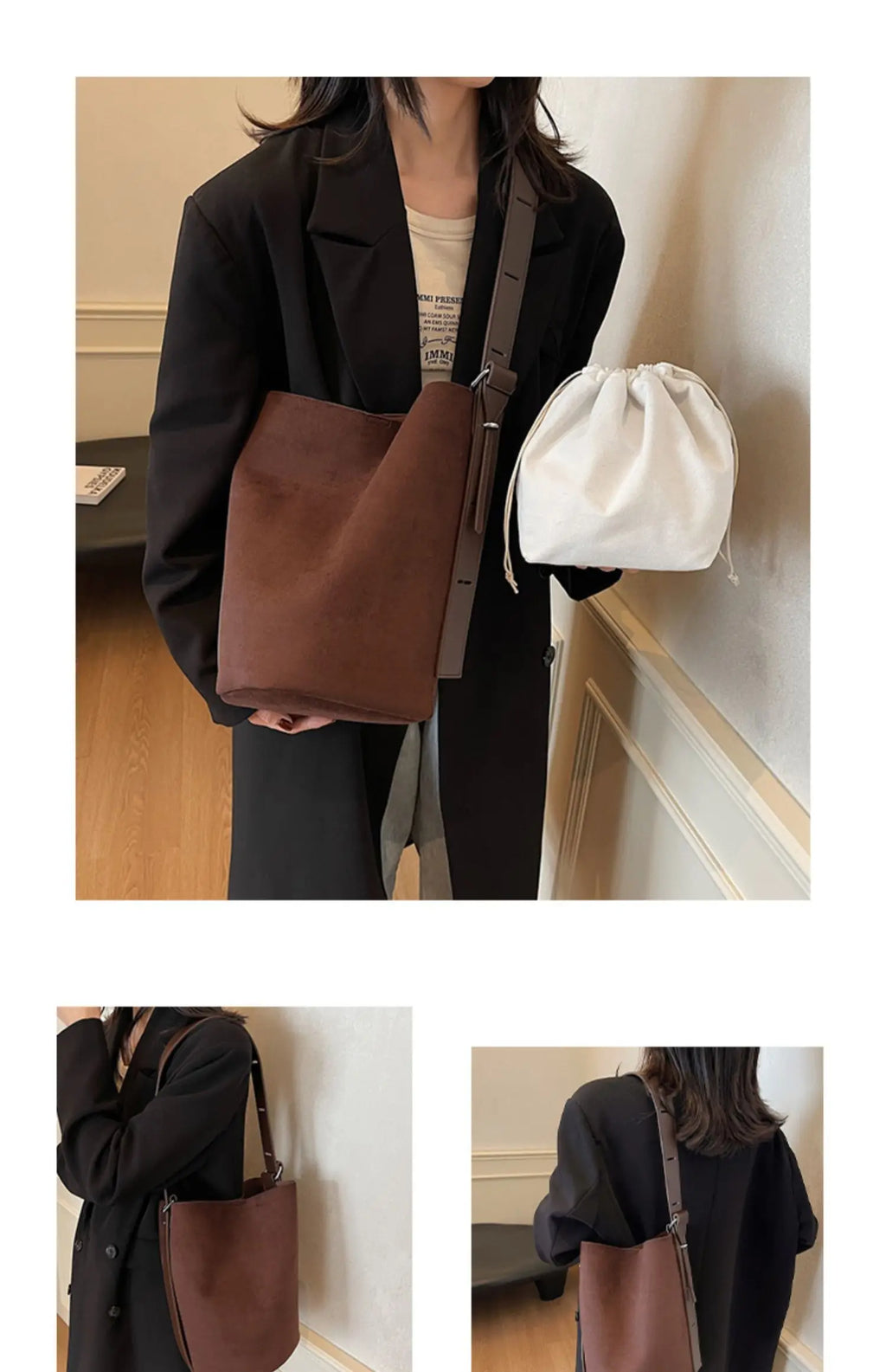 Retro Frosted Buet Bag Large Capaci Commuter Women's Single oulder Slant Cross Bag Soft PU Material Buet ape