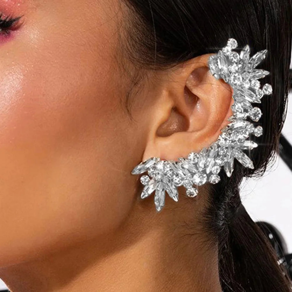 Stonefans Tassel Ear Clips Without Piercing Earrings Jewellery Geometric Earrings Women 2024 Trend Luxury Designer Y2k Gift