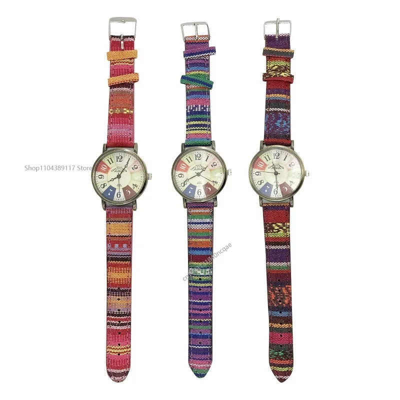 Watches for Women with Multicolour Rainbow Pattern Men Hand Band Watches for Women Reloj Mujer Relogio Feminino 시계
