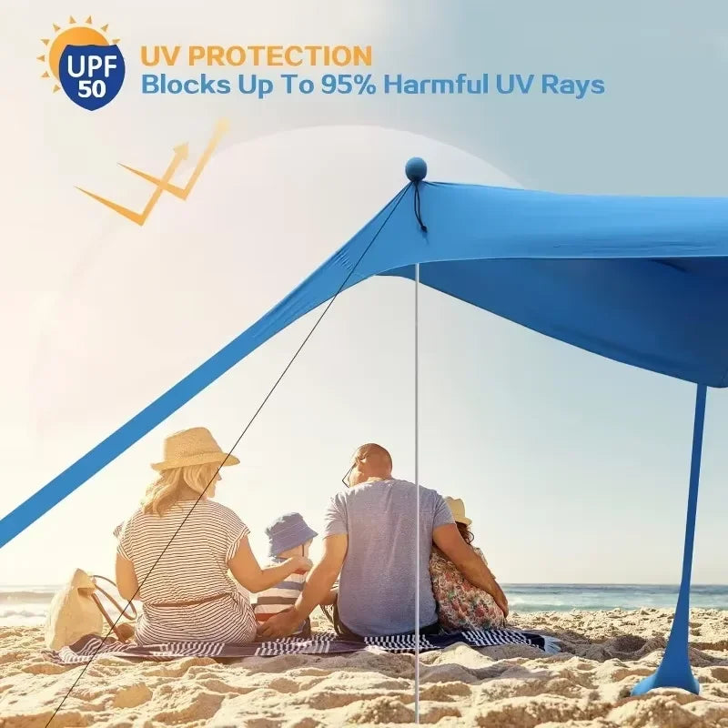 Camping Tent Windproof Pop Up Awning Outdoor Beach Sun Shade UV Ultralight Beach Canopy Tents for Camping Fishing Picnics