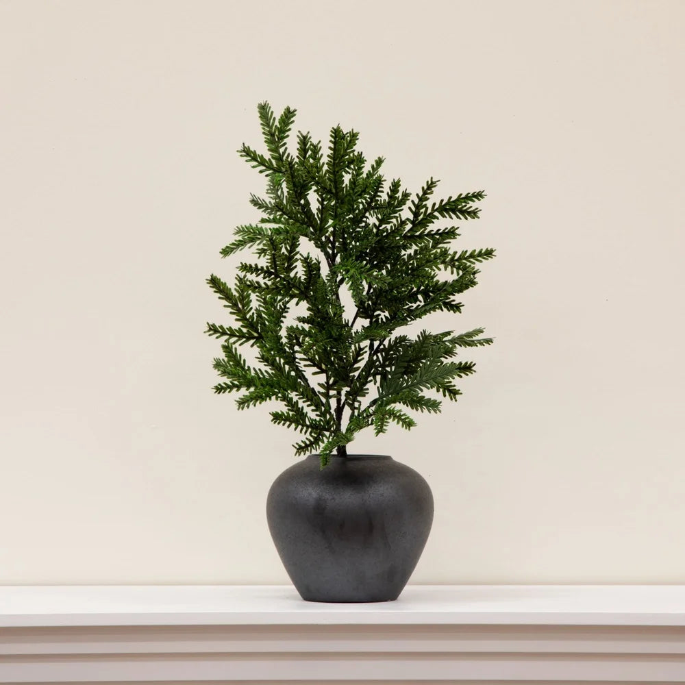 Ceramic Round Urn Vase Decorative Home Accent Ideal Fresh Flowers Dried Stems Indoor Use Graceful Curves Sophisticated Design