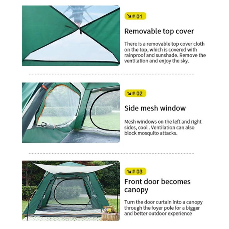 Camping Family Tent Tent Outdoor Camping Camping Fully Automatic Quick Opening tent Tour Equipment 4-6 Person tent Backpack Tent