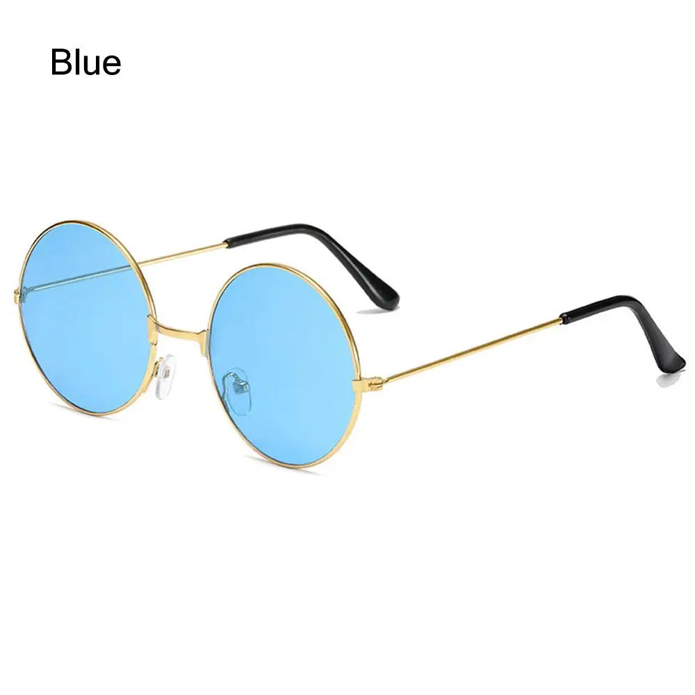 Fashion Vintage Round Sunglasses Women UV400 Sun Glasses Colorful Round-frame Glasses Female Male Metal Mirror Oculos De Sol