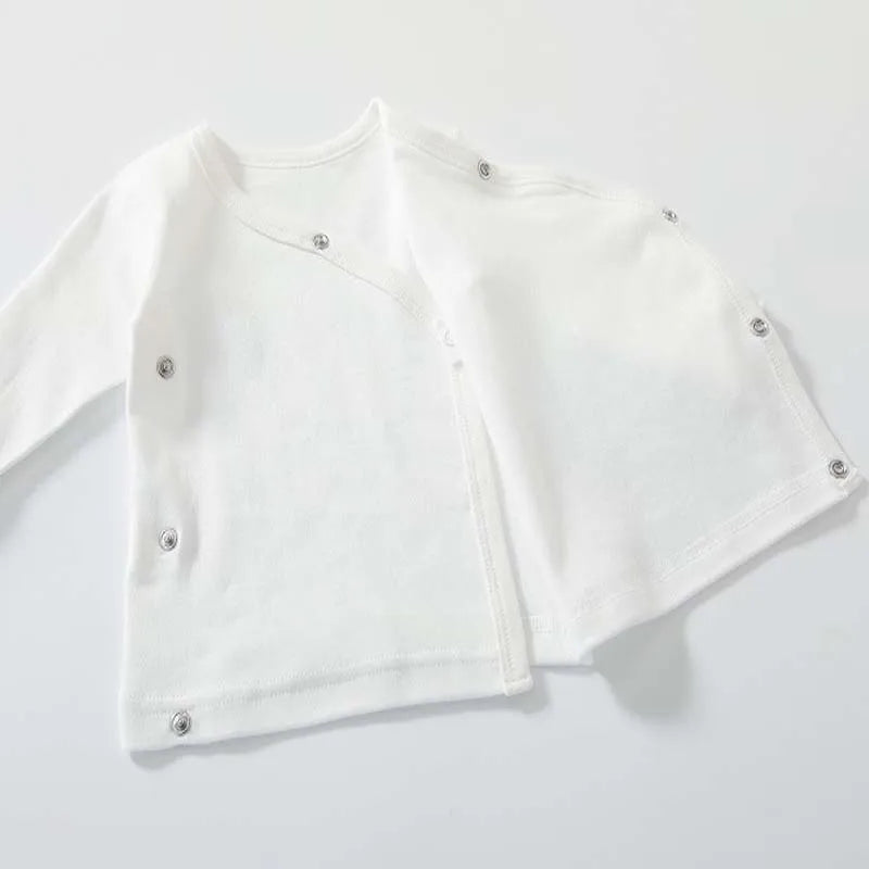 Baby Clothes Infant Boys Girls Set Long Sleeve Cotton Slanting Open Button T-Shirt Tops Solid Color Pants Spring Baby Outfits