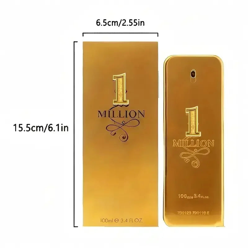1 Million By Paco Rabanne For Men's Eau De Toilette TESTER 3.4 fl oz 100 ml Long lasting fragrance, Christmas gift