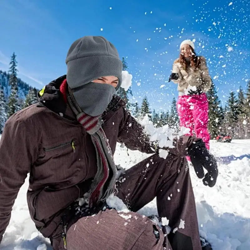 Cycling Neck Gaiter Neck Warmer Face Cover Winter Scarf Neck Gaiter With Hat Windproof Scarf Face Covering Adjustable All-Around