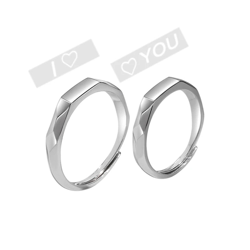 I LOVE YOU Secret Projection Ring 925 Sterling Silver Promise Ring Personalized Hologram Ring Opening Couple Rings For Her Him
