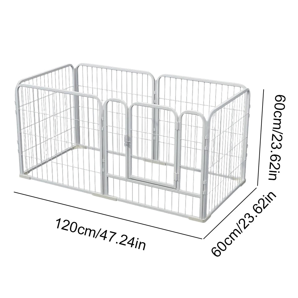 6 Panels Pet Playpen with Door Foldable Exercise Puppy Kennel Cage Heavy Duty Dog Exercise Fence for Dog Cat Rabbit Pet Exercise
