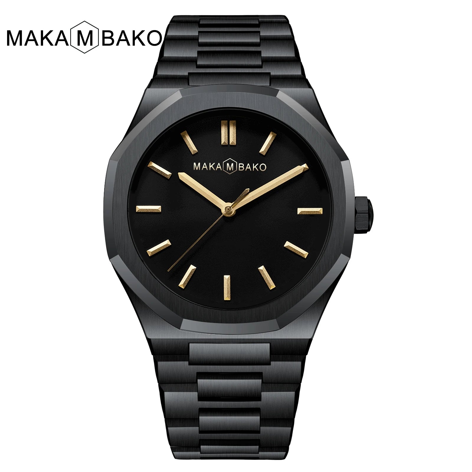 Black Mens Watch With Original Japanese MIYOTA 2035 Quartz Movement 40mm Business Style Stainless Steel 3Bar Watch for Men reloj