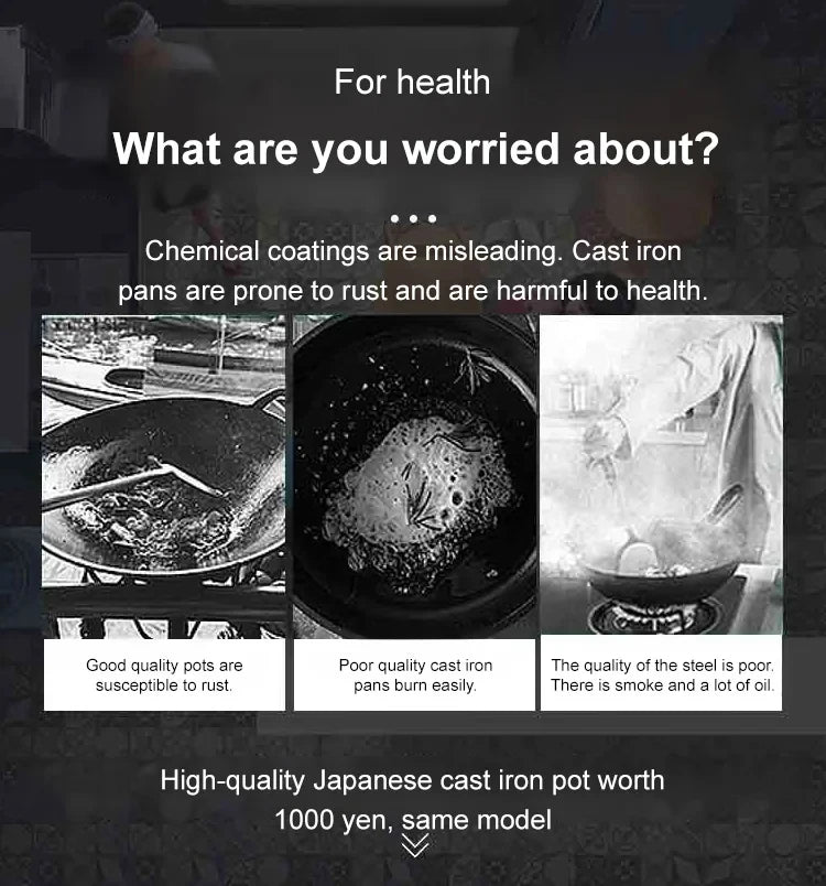 Big Belly Pot Household Hand Hammered Traditional Deepened Non-stick Iron Pot Multipurpose Uncoated Small Frying Pan with Lid