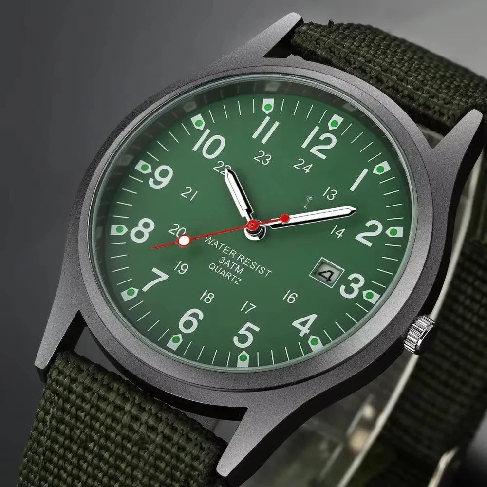 Mens Watches Luminous Hands Clock Luxury Military Sports Date Quartz Wristwatch Men Casual Nylon Watch Relogio Masculino