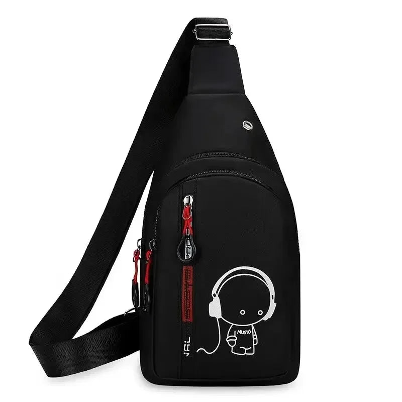 New Casual Fashion Chest Bag Men's Shoulder Bag Male Hand Crossbody Korean Cycling Backpack Trend Chest Bag Portable Hand Bags