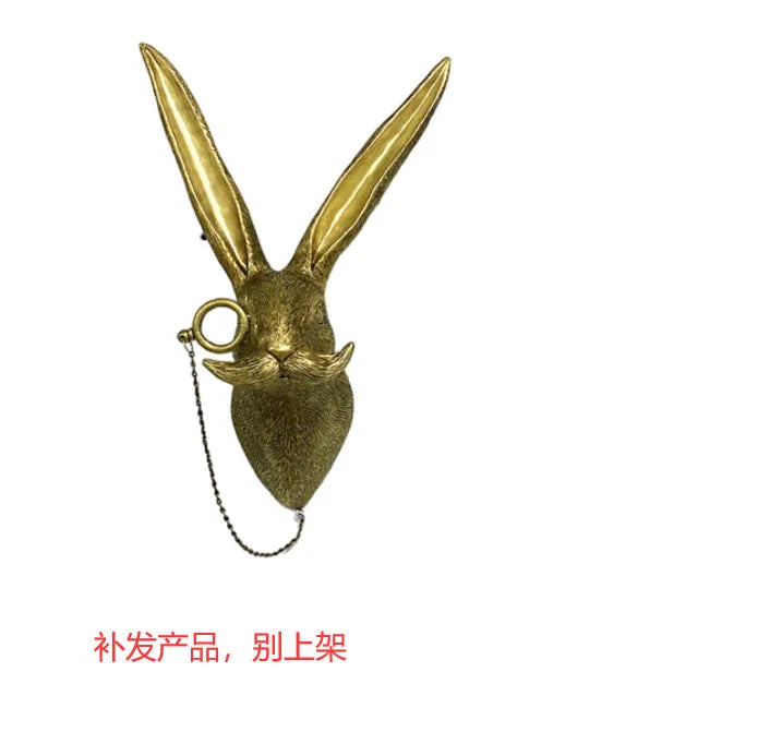 Home Decor Waterproof Bronzed Resin Animal Hanging Sculpture Sunscreen Animal Head Wall Hanging Ornaments Hanging Ornaments