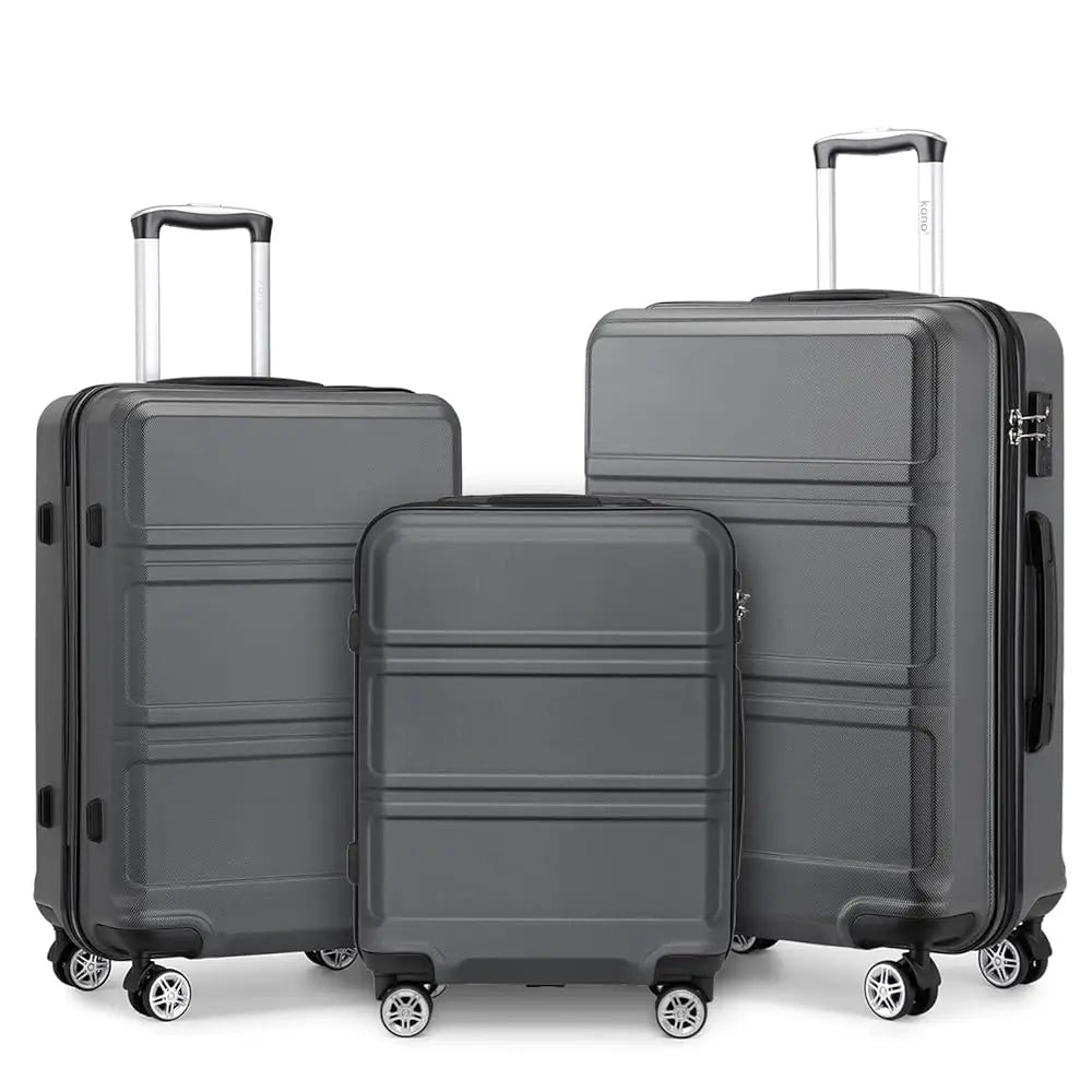Kono 3 Piece Luggage Sets Expandable(only 28") Lightweight with Spinner Wheels TSA Lock Hardside Travel Rolling Suitcases