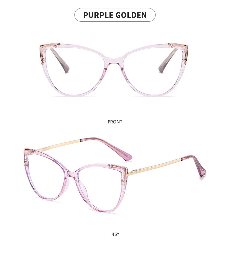 Personality Cat Eye Anti-Blue Light Spring Hinged Glasses Cross-Border Men Women Glasses Shopping Leisure Advanced Frames