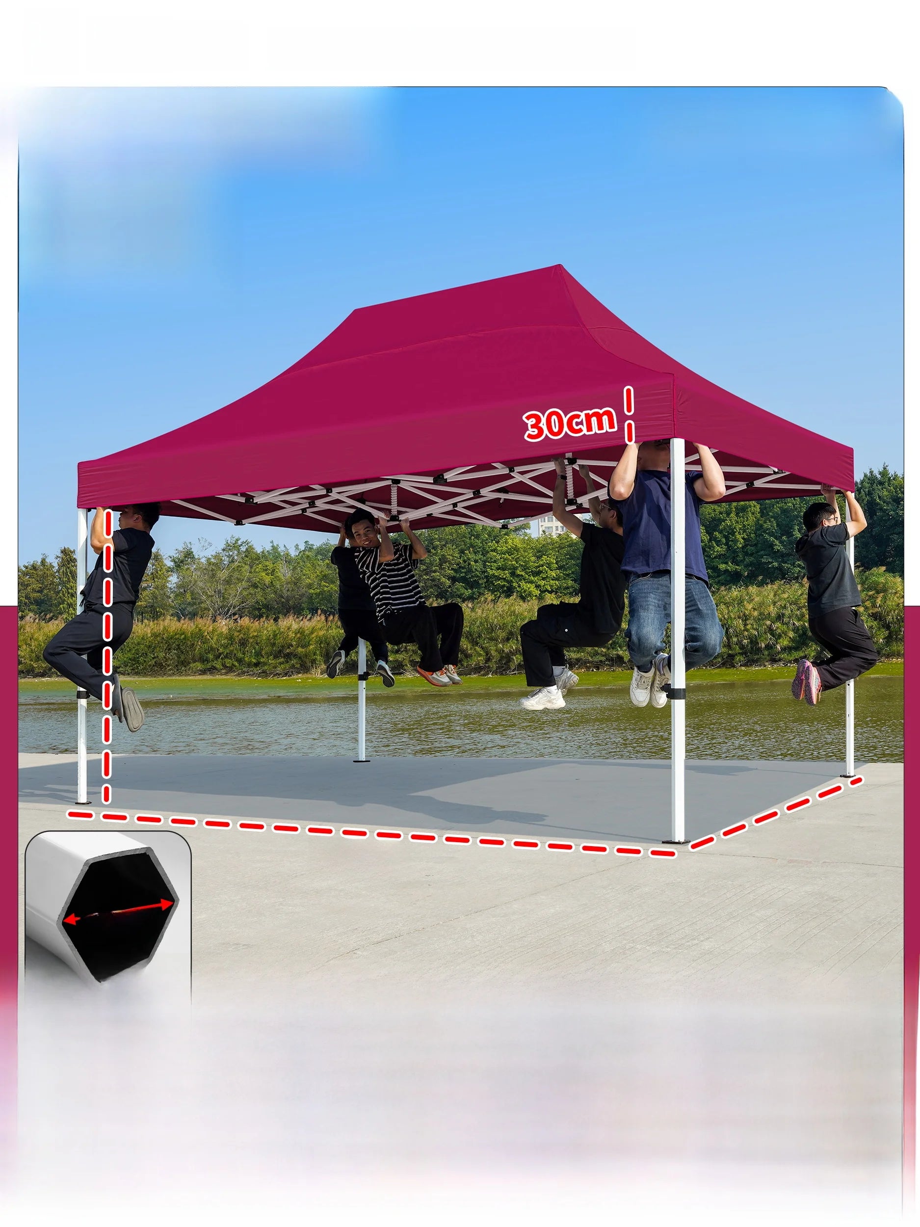 Thiened Four-Legged 3x6 Meters Tent Outdoor Rain And Sun elter Stall Special Outdoor Cam Travel Supplies Canopy