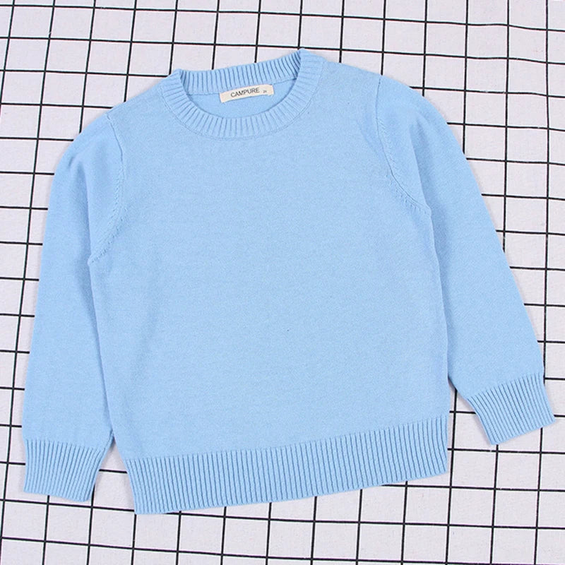 Autumn Kids Baby Boys Girls Pullover Sweaters Casual Baby Boys Girls Long Sleeve Sweaters Candy Color Knit Children's Sweaters