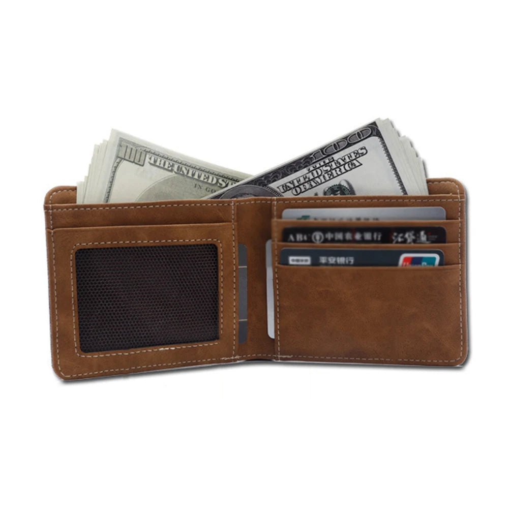 Men's Short Wallet Cowboy Canvas Business Male Super Thin Small Money Vintage Korean Version Citrill Tide Wholesale Solid Color