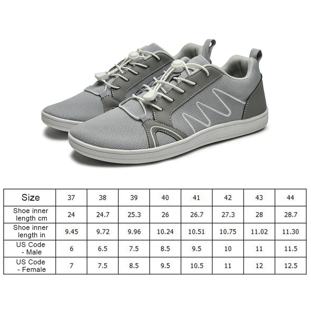 Minimalist Barefoot Shoes Non Slip Cross Trainer Shoes Breathable Wide Toe Walking Shoes Casual Mesh Sneakers for Outdoor Sports