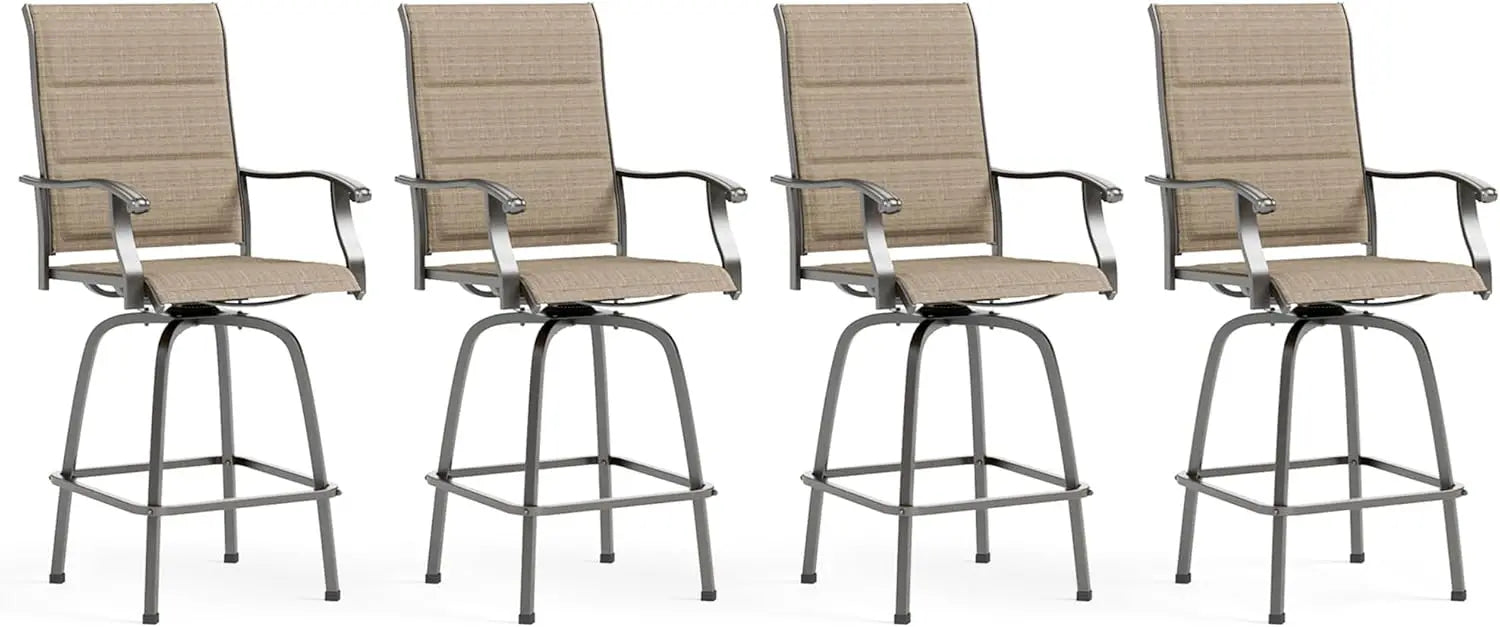 5-Piece Outdoor High Top Bar Set - Bar Height Table and Chairs for Patio, Waterproof Bistro Set for 4, Light Blue