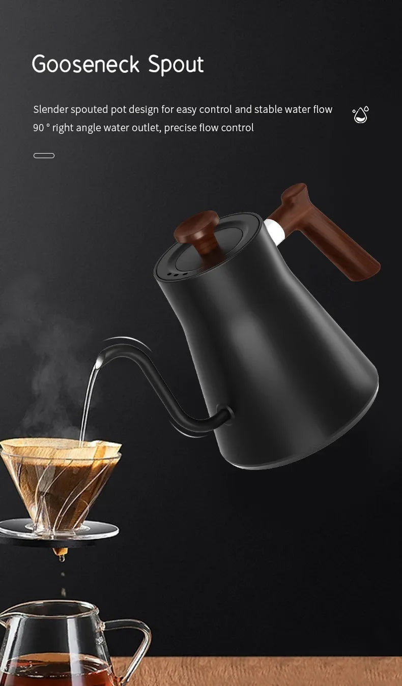 900ML Intelligent Constant Temperature Electric Kettle Hand Brewed Coffee Pot Gooseneck Pot Used for Brewing Milk Powder