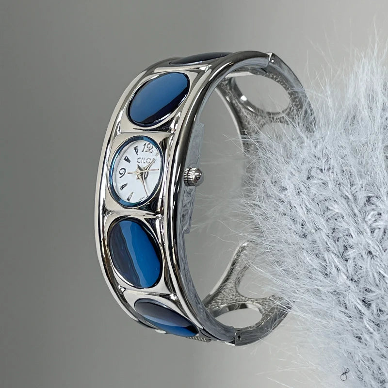 CILOA bracelet watch female 2025 new round gift brand authentic blue high quality casual waterproof quartz watch ladies watch