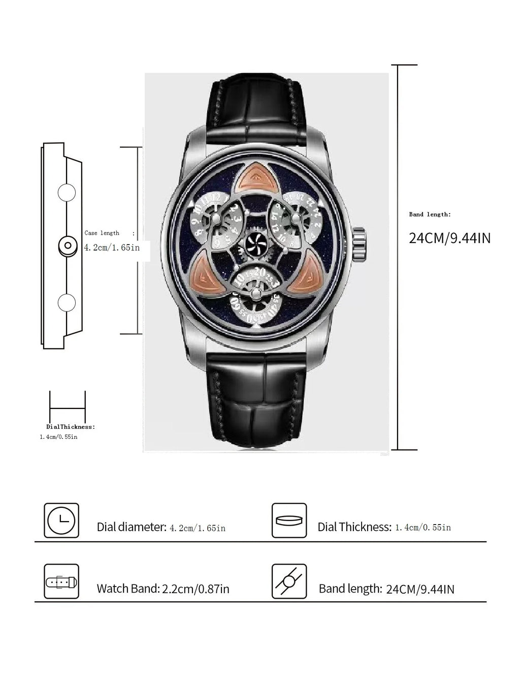 OBLVLO men's watch Star Creative Fully automatic mechanical watch Men's watch Skeletonized fashionable and trendy wristwatch men