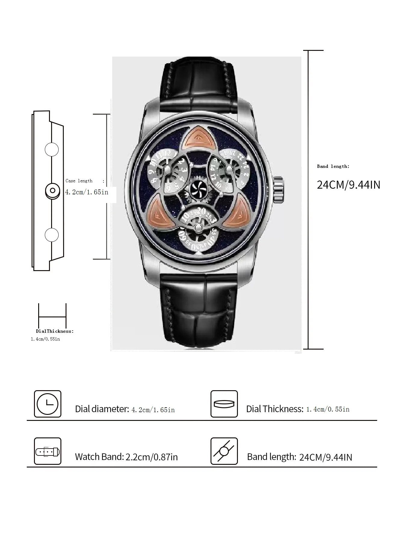 OBLVLO men's watch Star Creative Fully automatic mechanical watch Men's watch Skeletonized fashionable and trendy wristwatch men