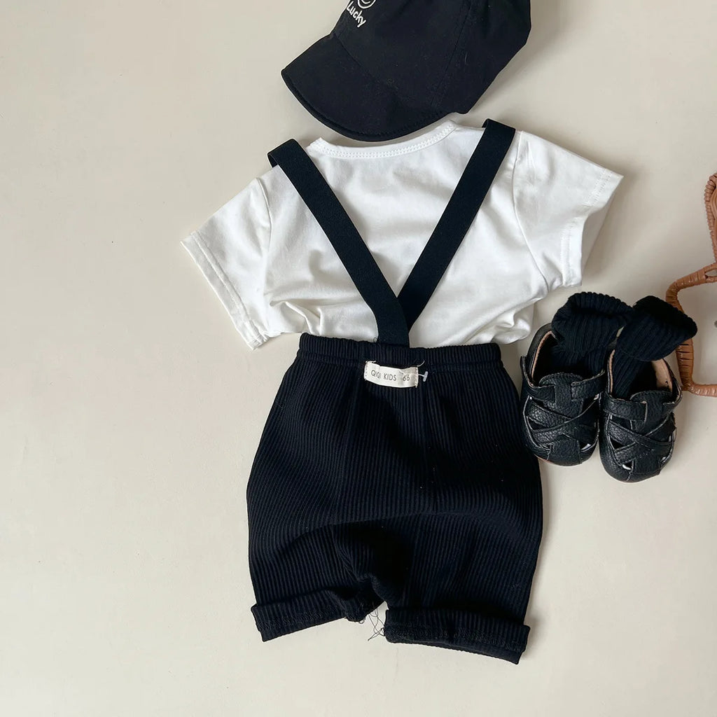 2024 Summer Costume New Boy Girl Baby Solid All-match Short Sleeve T-shirt Newborn Loose Comfort Cotton Tees Infant Casual Tops