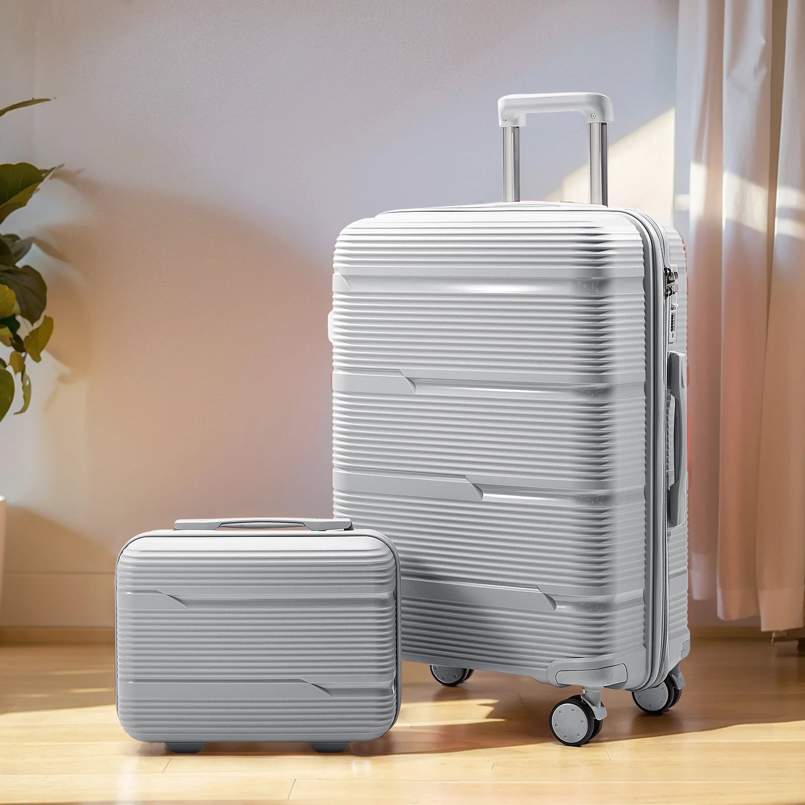 Travel Suitcase Rolling, Carry on Boarding Luggage Cabin Set with Cosmetic Case Spinner Wheels Travel Trolley Case 13 20 Inch